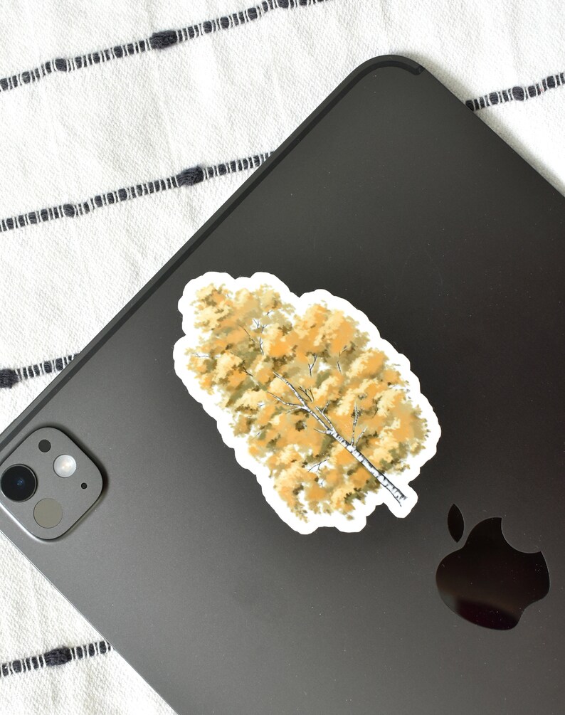 Birch Tree Waterproof Vinyl Sticker, Tree Sticker for Laptop, Water ...