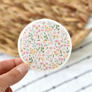 Waterproof floral sticker, Flower Sticker for water bottle, Pink flower laptop sticker, Aesthetic sticker, Floral decal, Flower decal