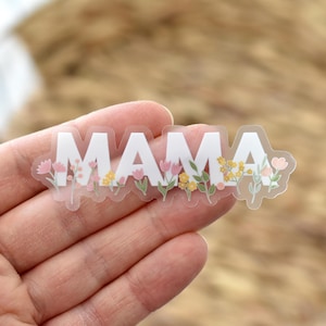 Klare Mama Aufkleber, Blumen Aufkleber, Mama Wasserflasche Aufkleber, Muttertagsgeschenk, Laptop Aufkleber, Blumen Aufkleber für Mama