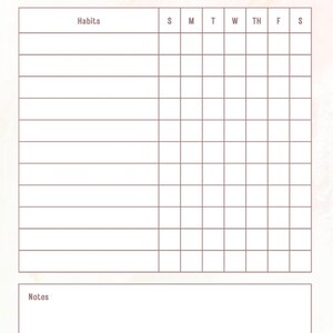 Minimalist Watercolor Weekly Checklist