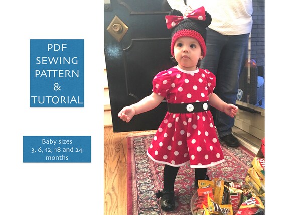 Baby Toddler Minnie Mouse Costume Dress Pattern Halloween Pdf Etsy