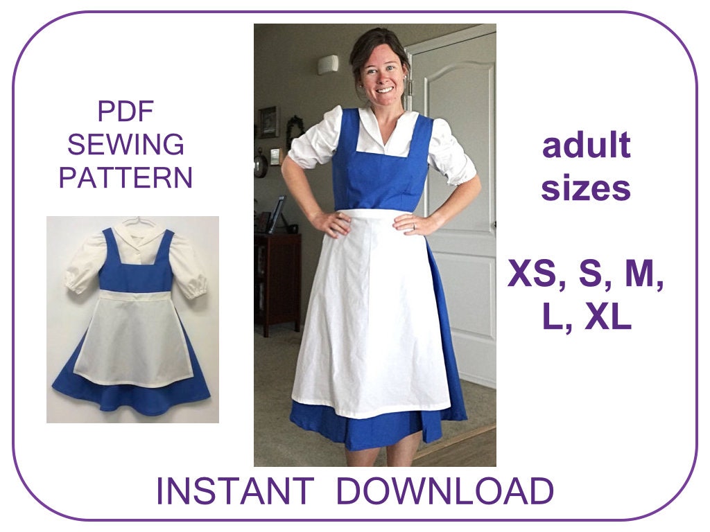 Belle Disney Blue Dress Pattern