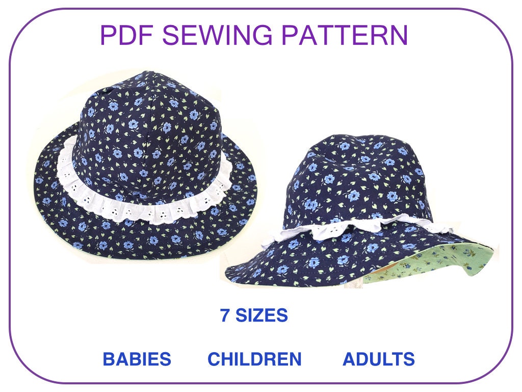 Sun Hat Pattern for Babies Children 