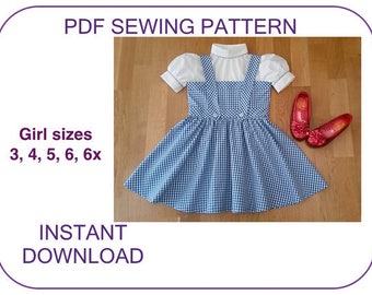 DOROTHY pattern tutorial Wizard of Oz Dorothy dress pattern Dorothy outfit costume pattern Dorothy skirt pattern Halloween costume pdf files
