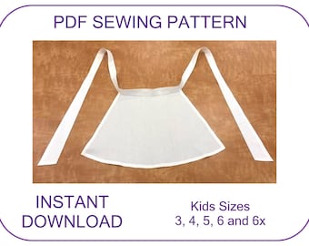 Girls half apron pattern tutorial. Belle apron. Cinderella apron pattern. Girls sizes 3-6x. Costume apron pdf pattern. Maid peasant pilgrim