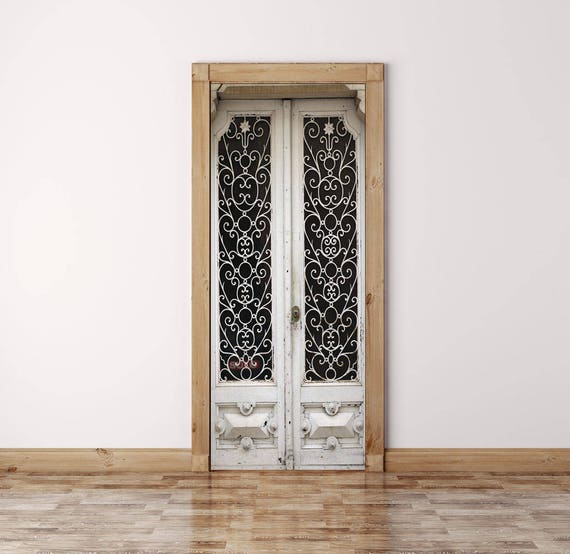Rustic Door Decal Peel and Stick Vinyl Door Sticker Etsy