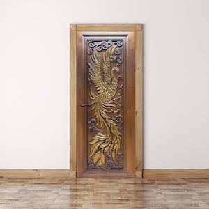 Wood Carving Door Decal, Door Wrap, Self-adhesive Decor, Peel And Stick, Door Sticker, Self Adhesive Vinyl, Vinyl Door Sticker