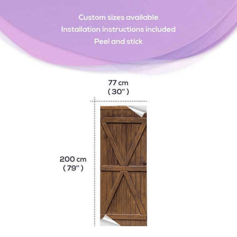 BARN DOOR STICKER Peel and Stick Barn Doors Door Decal Barn Etsy