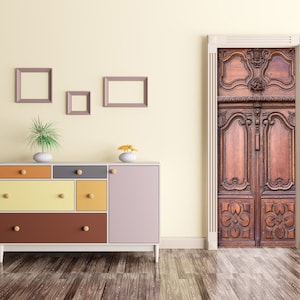 Vintage Door Decal, Rustic Door Mural,  Peel And Stick, VINYL DOOR STICKER, Self-adhesive Décor, Wooden Door Decal, Self Adhesive Door Decal