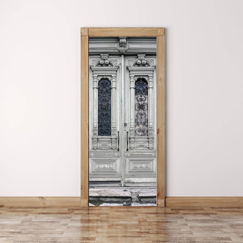 Rustic Wooden Door Sticker Self Adhesive Vinyl Peel and Etsy