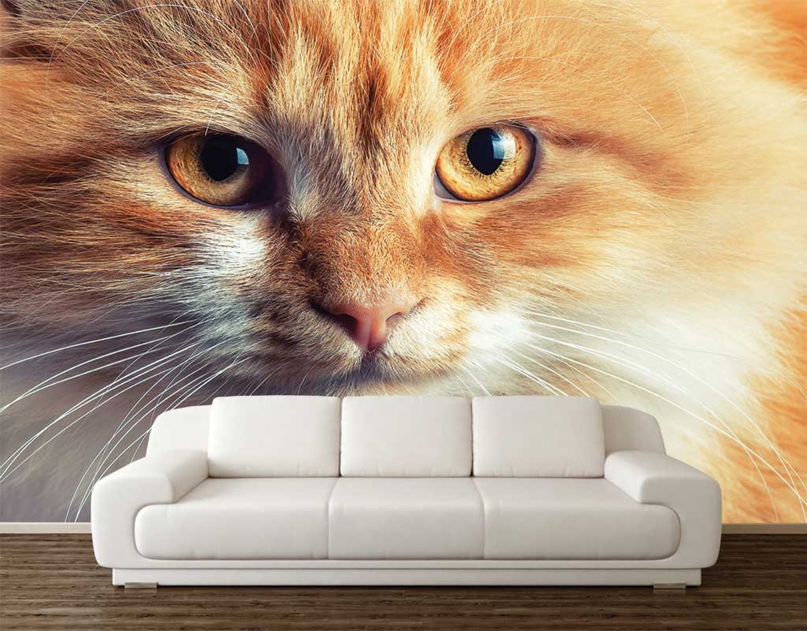 Wall Mural Cat Wallpaper Animals Vinyl Peel and Stick Self - Etsy