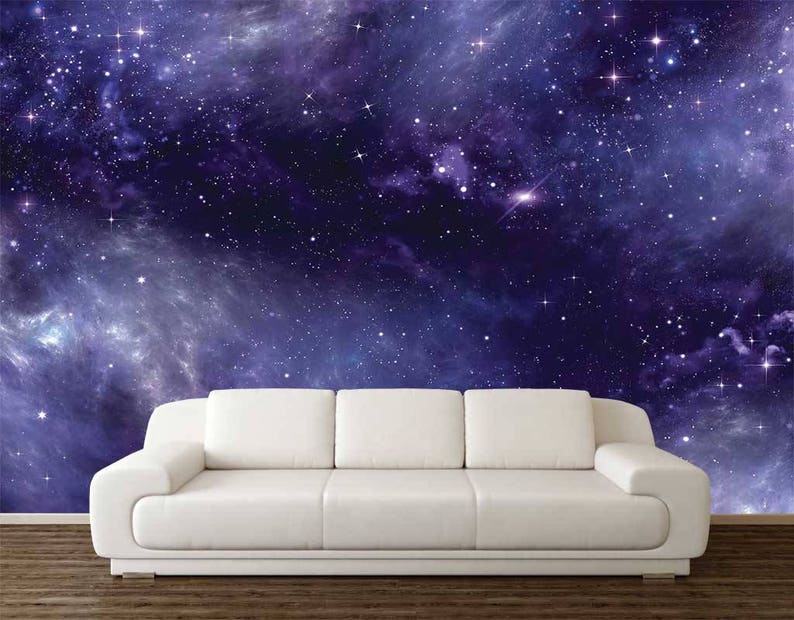 Space Wallpaper Wall Mural Of Galaxy Space Wall Decal Etsy