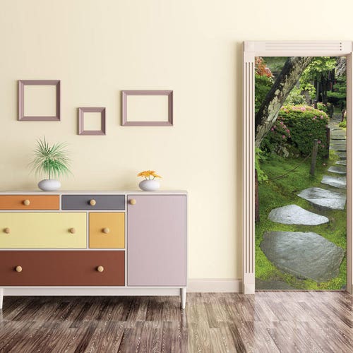 Metal Door Decal Peel and Stick Vinyl Door Sticker Etsy