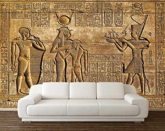 Wall Art Wallpaper, Wall Mural Egypt, Wall Mural Gold, Egypt Wall Decal, Wall Art Wall Mural