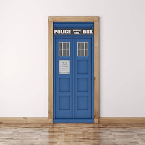 Dr Who Door Mural, Tardis Door Wrap, Peel and Stick, Door Decal, Door Sticker,