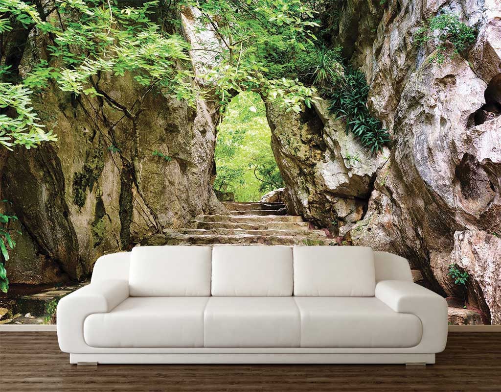 Peel And Stick Wall Mural Wall Mural Stairs Stairway Wall Etsy