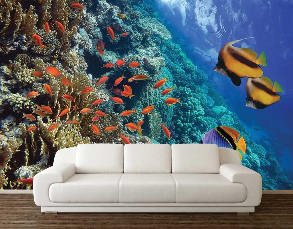 Underwater Wall Decal Wall Mural Underwater Wallpaper Etsy