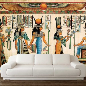 WALL MURAL EGYPT, Wall Art Wallpaper, Pharaoh Wall Mural, Personalized Egypt Wall Decal, Custom Wall Art, Peel And Stick Wallpaper