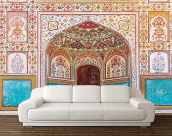 Colorful India Wall Mural: Peel and Stick Wallpaper