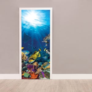 Underwater Door Decal, Self-adhesive Decor, Peel And Stick, Door Sticker, Self Adhesive Vinyl, Vinyl Door Sticker, Peel And Stick Vinyl