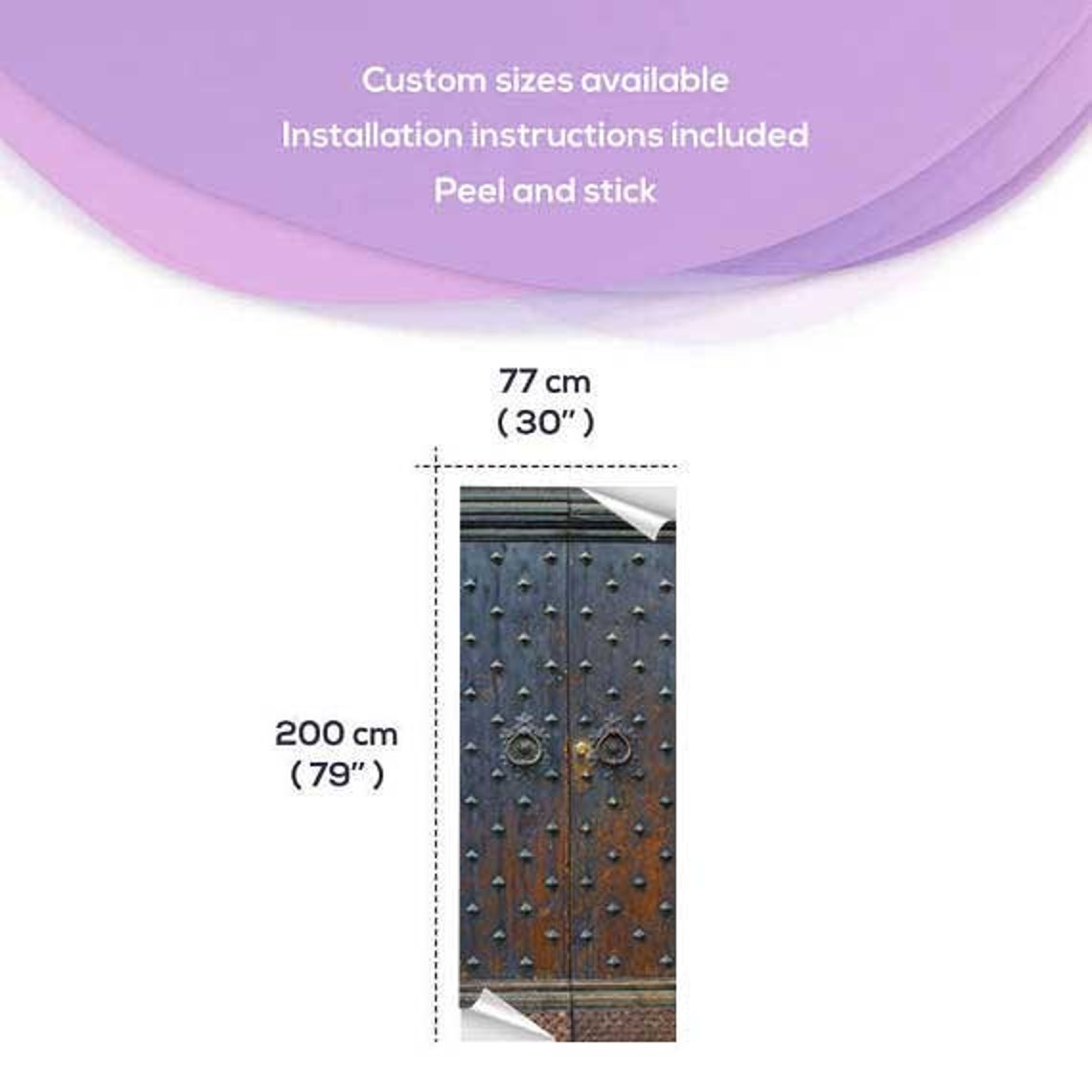 Metal Door Decal Peel and Stick Vinyl Door Sticker Etsy