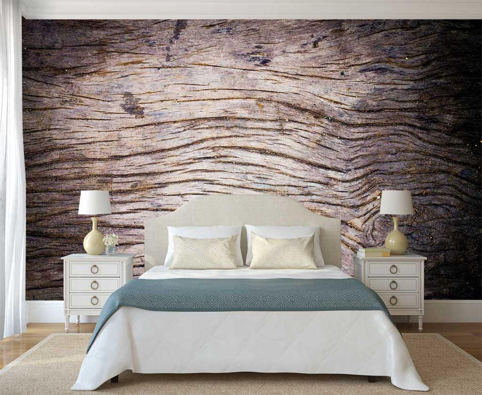 Wooden Wall Mural Wallpaper Wood Wooden Wall Decal Peel and Etsy