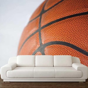 Sport Wall Decal, BASKETBALL WALLPAPER, Peel And Stick Basketball Wall Mural, Sport Wall Art, Basketball Wall Décor, Removable Wall Cover