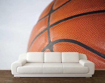 Sport Wall Decal, BASKETBALL WALLPAPER, Peel And Stick Basketball Wall Mural, Sport Wall Art, Basketball Wall Décor, Removable Wall Cover