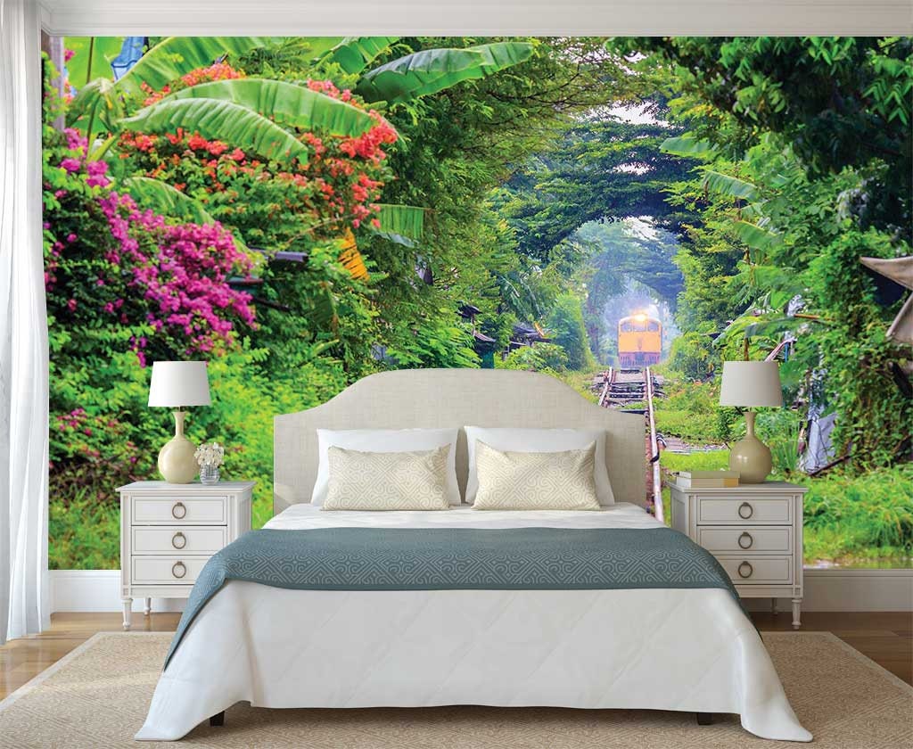Tropcal Forest Wall Mural Ranforest Jungle Wallpaper Peel And Stck 11 thumbnail image