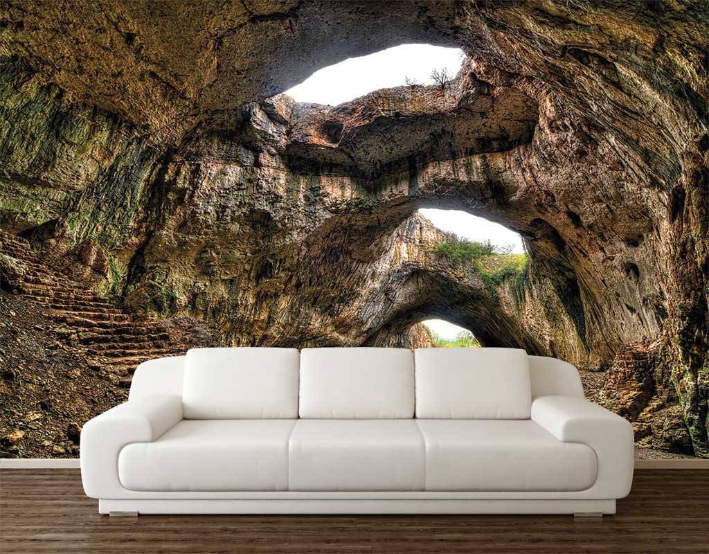 Cave Art Wallpaper: Rustic Vinyl Mural, Peel and Stick - Etsy