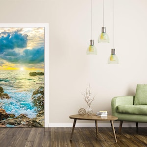 Ocean Door Decal, Door Wrap, Self-adhesive Decor, Peel And Stick, Door Sticker, Self Adhesive Vinyl, Vinyl Door Sticker