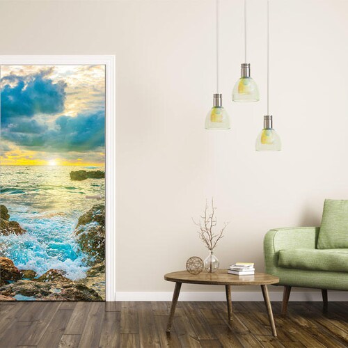 Metal Door Decal Peel and Stick Vinyl Door Sticker Etsy