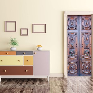 Retro Door Decal, Peel And Stick, Vinyl Door Sticker, Self-adhesive Decor, Door Decal, Self Adhesive Door Decal, Self Adhesive Wallpaper