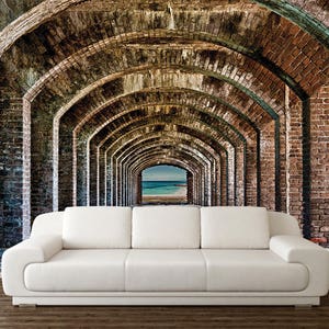 ARCHES WALL DECAL, Ocean View, 3D Wall Art, 3D Wall Decor, 3D Wallpaper, Peel And Stick, Tunnel Gauges, New Home Gift, Housewarming Gift