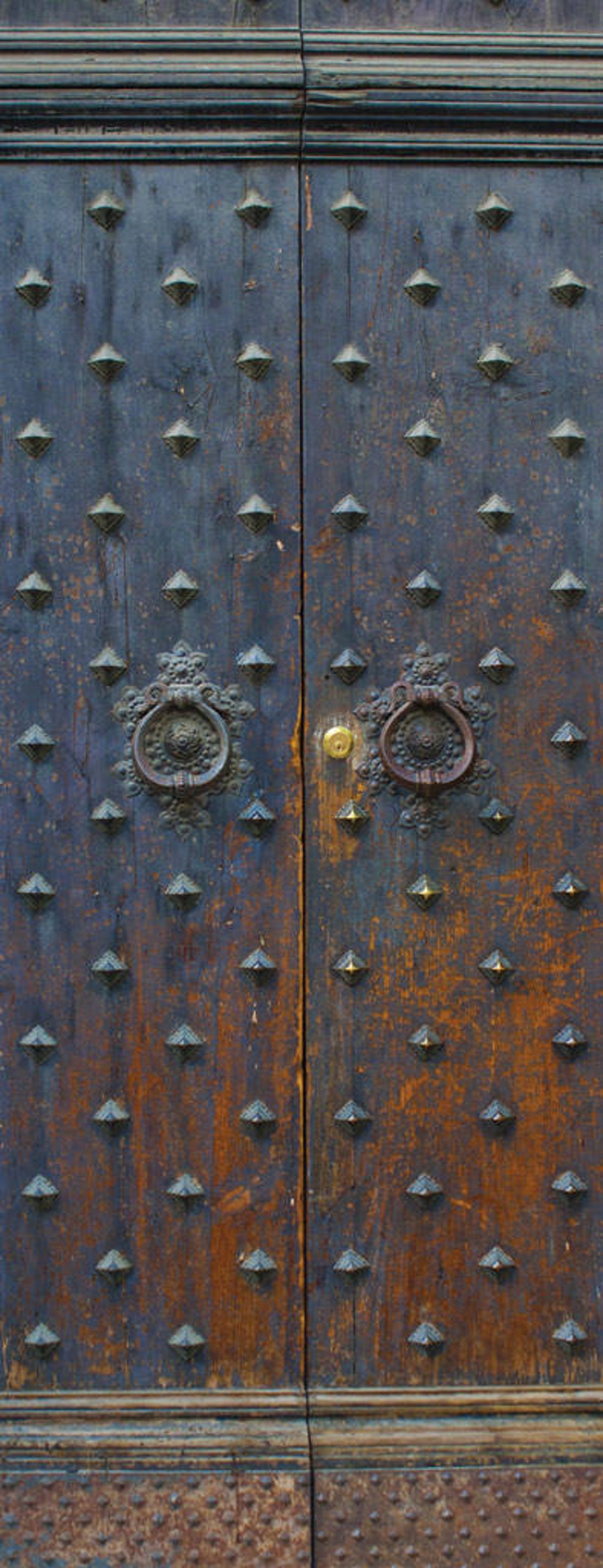 Metal Door Decal Peel and Stick Vinyl Door Sticker Etsy