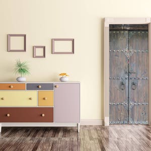 Wooden Door Mural, Door Decal, Self Adhesive Door Decal, Door Wrap, Vinyl Door Sticker, Self-adhesive Decor, Peel And Stick Vinyl