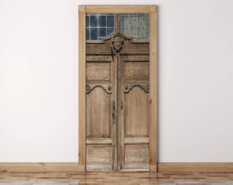 Old World Door Mural: Self-Adhesive Vinyl Decal