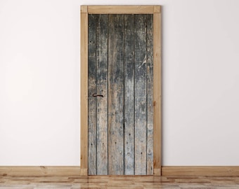 Wooden Door Mural: Self-Adhesive Peel and Stick Vinyl Decal