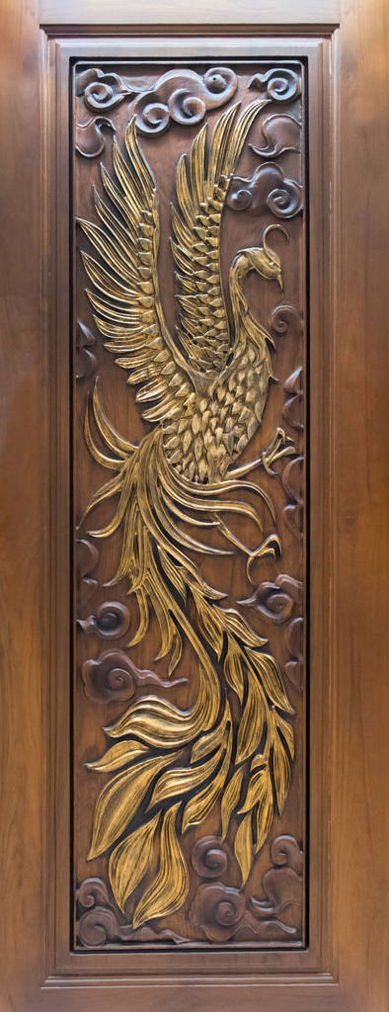 Wood Carving Door Decal Door Wrap Selfadhesive Decor Peel Etsy