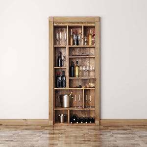 Wine Door Decal, Door Wrap, Self-adhesive Decor, Peel And Stick, Door Sticker, Self Adhesive Vinyl, Vinyl Door Sticker