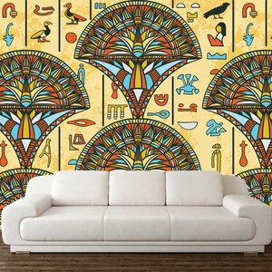 COLORFUL WALL ART, Peel And Stick, Symbols Art Print, Colorful Home Decor, Egyptian Wallpaper, Egyptian Art, Colorful Art Print, Customized