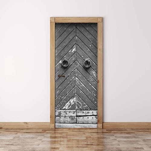 Vintage Door Sticker Peel and Stick Door Decal Self Etsy