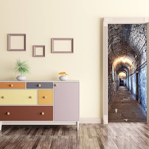 Rustic Tunnel Door Mural: Vintage Home Decor, Peel and Stick
