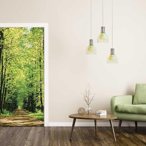 Tree Tunnel Door Decal, Door Wrap, Self-adhesive Decor, Peel And Stick, Door Sticker, Self Adhesive Vinyl, Vinyl Door Sticker