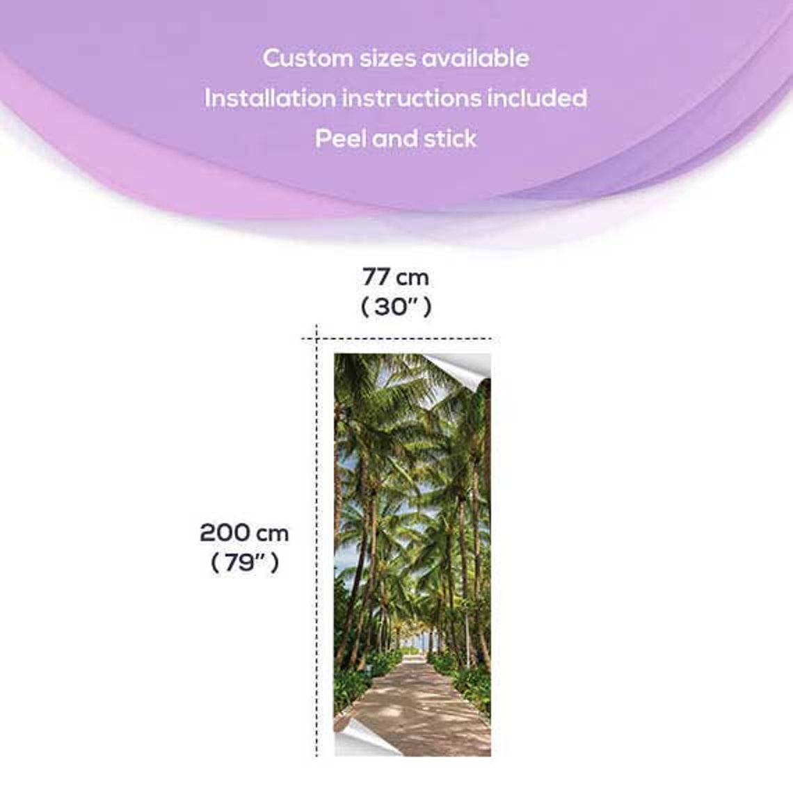Tropical Door Mural Door Decal Self Adhesive Door Decal Etsy