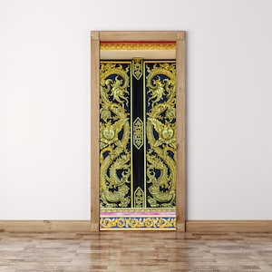 Golden Door Decal, Peel And Stick, Vinyl Door Sticker, Self-adhesive Decor, Door Decal, Self Adhesive Door Decal, Self Adhesive Wallpaper