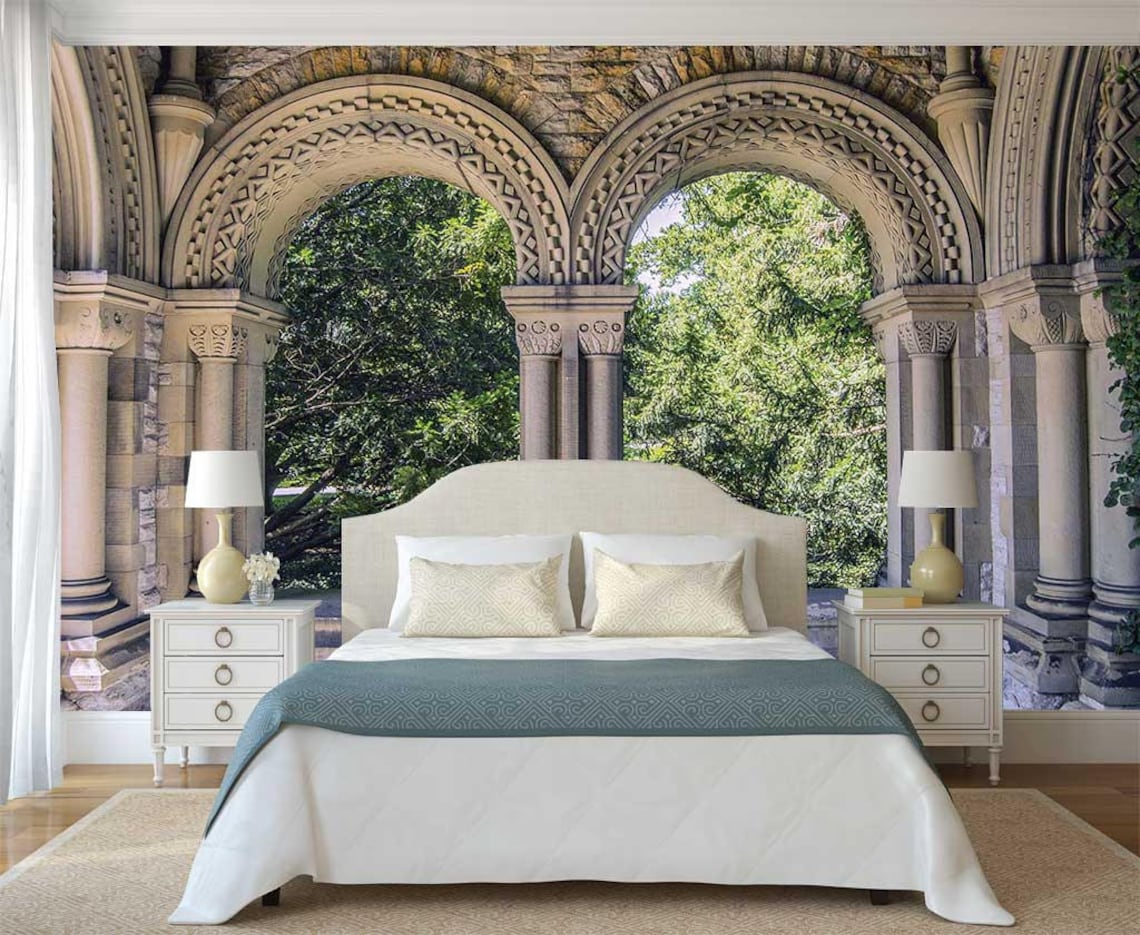 Wall Arches Wall Mural of Garden Garden View Wall Decal Etsy