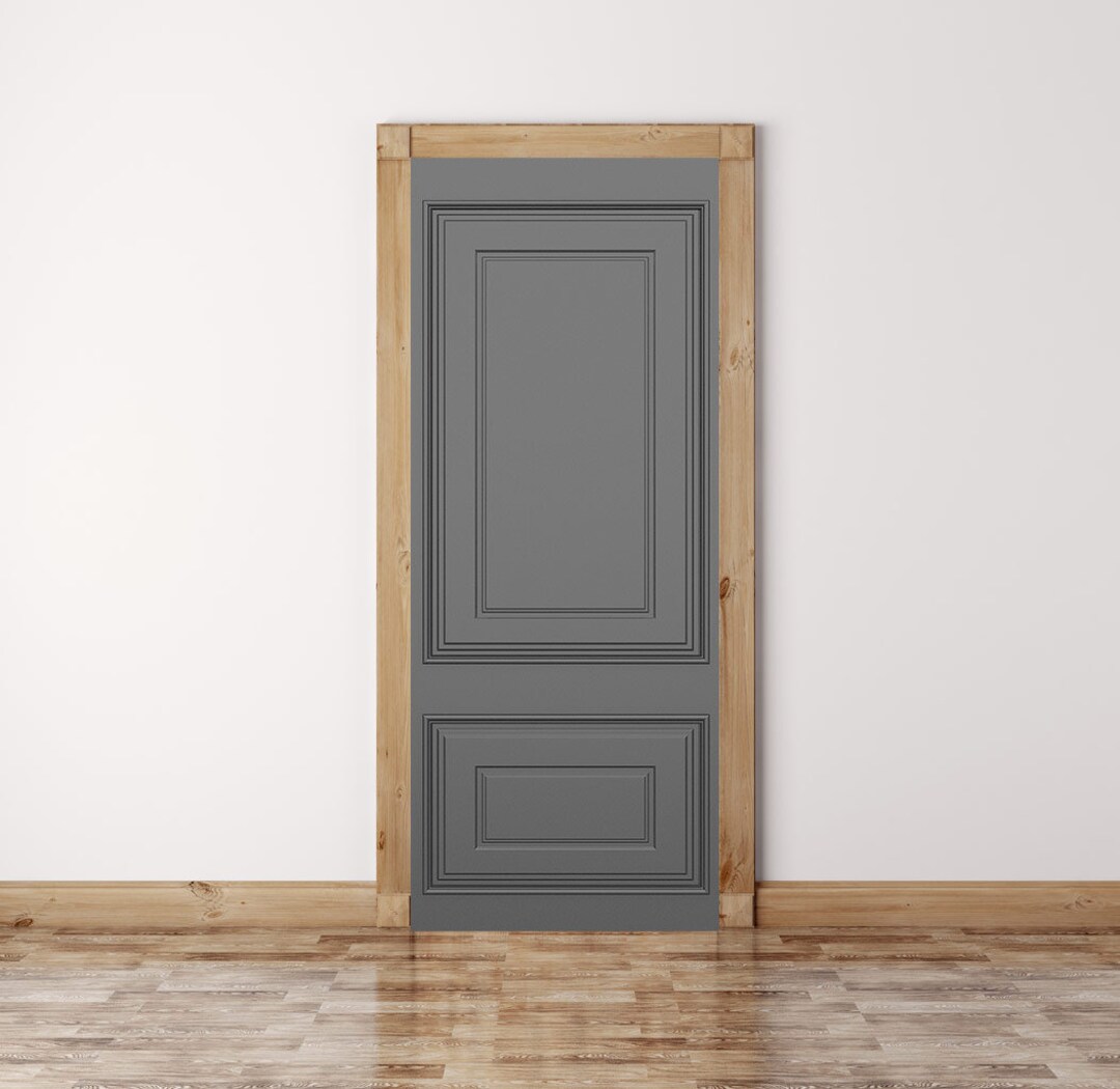 Vintage Door Decal, PEEL AND STICK, Grey Door Sticker, Classic Room Decor, Door Decal Sticker