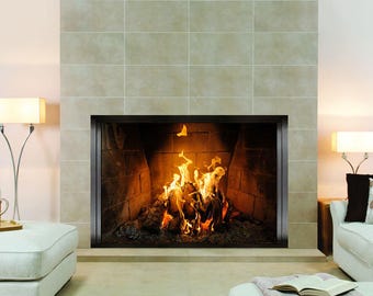 Fireplace Wall Sticker, Wall Mural, Wall Covering, Wall Decal, Wall Art, Peel and Stick, Self Adhesive, Fire 4