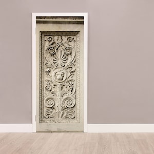 Vintage Lion Door Mural, Door Decal, Self Adhesive Door Decal, Door Wrap, Vinyl Door Sticker, Self-adhesive Decor, Peel And Stick Vinyl